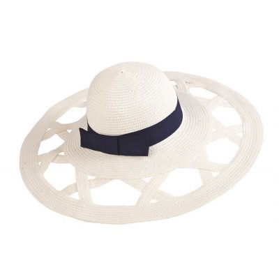 Mud Pie 's Straw Sun Hat Casey White One Size Fits Most NEW 718540328118 eb-33539654